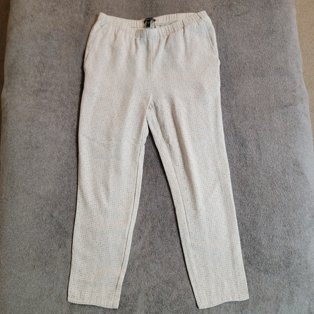 Eileen Fisher White And Black Speckled Pants Lightweight Size XS